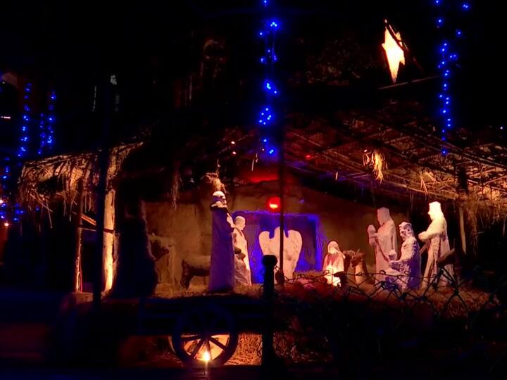 The Principal of American College in Madurai Davamani C said the manger was designed by Viscom students and they will also sing the carol.