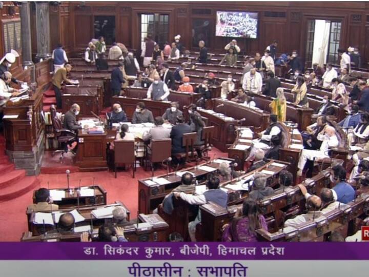Many leaders in the Rajya Sabha were seen wearing masks on Thursday in the wake of rising Covid-19 cases globally, especially neighbouring China. (Image Source: Twitter | @ANI)
