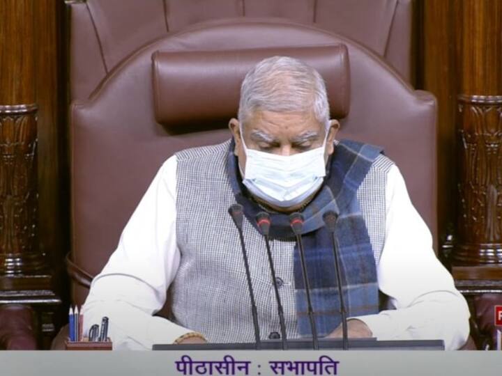 Rajya Sabha Chairman & Vice President of India Jagdeep Dhankhar wore a mask while he was chairing the session in Rajya Sabha. Dhankhar tweeted, 'I urge all the honorable members to be extra cautious about the surging COVID cases around the world. It is our ardent duty to join hands and set an example before our countrymen.' (Image Source: Twitter | @ANI)