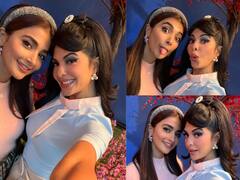 Jacqueline Fernandez : பூஜா ஹெக்டேவுடன் ஜாக்குலின் பெர்னாண்டஸ்! இணயத்தை கலக்கும் வைரல் புகைப்படம்!