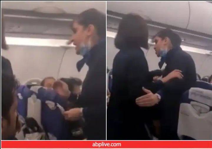 Air hostess had heated argument with passenger in Indigo flight Viral Video Viral Video: 'ਰੌਲਾ ਨਾ ਪਾਓ, ਉਂਗਲ ਨਾ ਦਿਖਾਓ... ਮੈਂ ਤੁਹਾਡੀ ਨੌਕਰ ਨਹੀਂ ਹਾਂ' ਏਅਰ ਹੋਸਟੈੱਸ ਅਤੇ ਯਾਤਰੀ 'ਚ ਹੋਈ ਬਹਿਸ