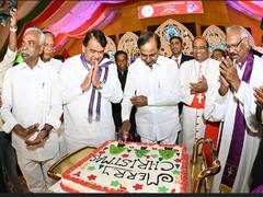 Christmas 2022: హైదరాబాద్ క్రిస్మస్ వేడుకల్లో సీఎం కేసీఆర్ - కేక్ కట్ చేసి, బహుమతులిస్తూ!