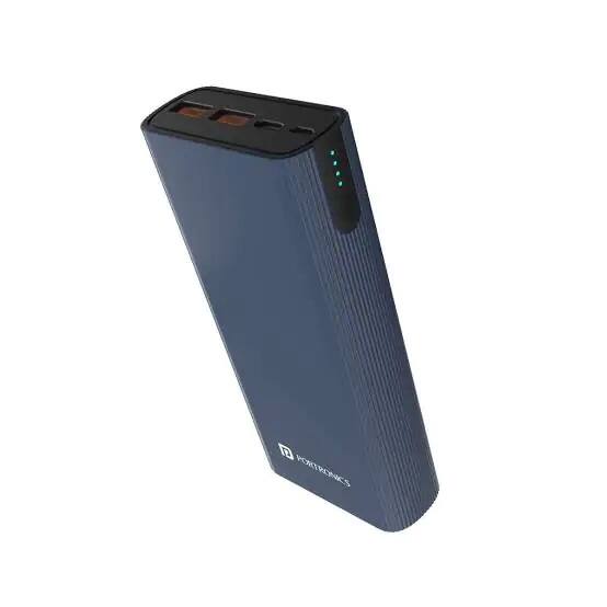 Portronics power 45 20000mAh Power Bank: - આ પાવર બેન્ક 20000mAh બેટરી કેપેસિટીની સાથે આવે છે, આ પાવર બેન્કની બૉડીમાં ગ્લૉસી ફિનિશ અને એન્ટી સ્કિડ ગ્રિપ આપવામાં આવી છે, એટલા માટે આ હાથ કે ટેબલ પર લપસી નથી પડતી, આમાં એક ટાઇપ સી અને એક માઇક્રો યુએસબી ઇનપુટ કનેક્ટર આપવામાં આવ્યુ છે, આની કિંમત 2590 રૂપિયા છે. આમાં 45W ફાસ્ટ ચાર્જિંગની સુવિધા છે.