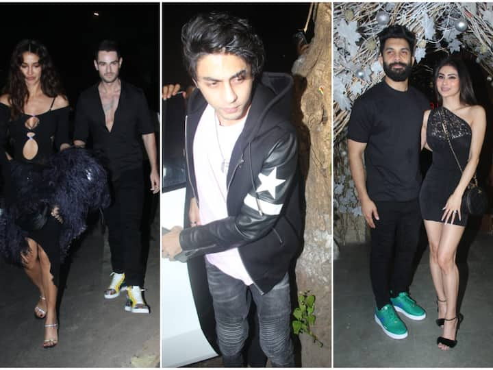 Disha Patani, Aryan Khan, Mouni Roy and other popular celebrities arrived for stylist Mohit Rai's birthday bash on Thursday. The guests adhered to the black dress code.