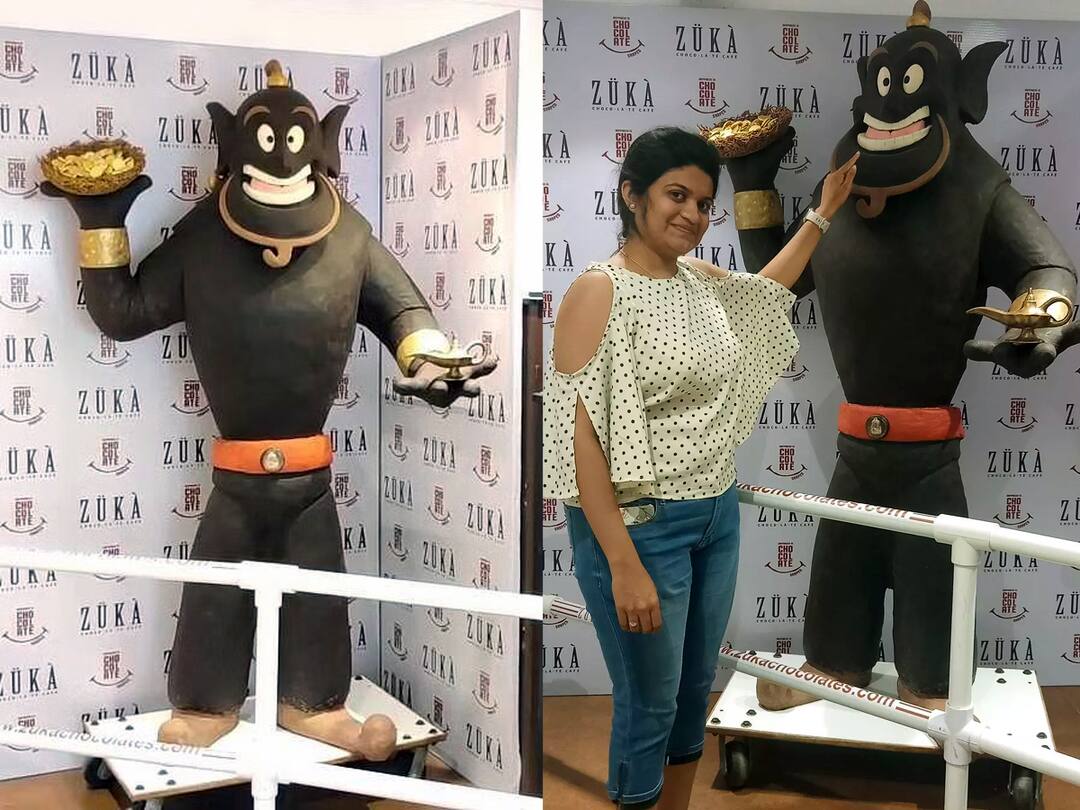 400 கிலோ எடையில் பூதம் உருவத்திலான சாக்லேட் சிற்பம் ....எங்கு தெரியுமா..?