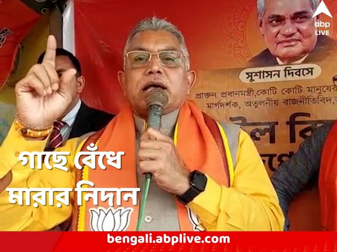 Dilip Ghosh: তৃণমূল নেতাদের গাছে বেঁধে মারের নিদান দিলীপের Dilip Ghosh says TMC leaders should be beaten up while tied up with trees Dilip Ghosh: তৃণমূল নেতাদের গাছে বেঁধে মারের নিদান দিলীপের