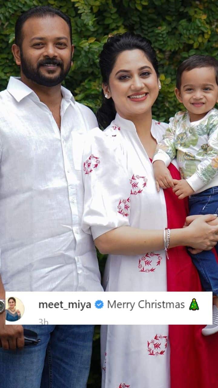 குடும்பத்தினருடன் வாழ்த்து சொன்ன மியா ஜார்ஜ்