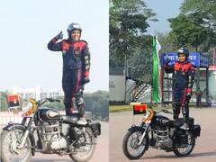 BSF ਦੇ ਸੀਮਾ ਭਵਾਨੀ ਗਰੁੱਪ ਦੀ ਹਿਮਾਂਸ਼ੂ ਸਿਰੋਹੀ ਨੇ 6 ਘੰਟੇ ਤੋਂ ਵੱਧ ਸਮੇਂ ਤੱਕ ਖੜੇ ਹੋ ਕੇ ਚਲਾਇਆ ਬੁਲੇਟ