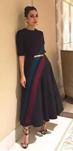 कलर ब्लॉकिंग ड्रेस को स्टाइल करना है तो करिश्मा कपूर से लें इंस्पिरेशन...देखते रह जाएंगे लोग