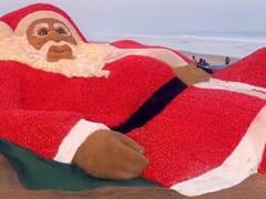 Christmas 2022: क्रिसमस पर सैंड आर्टिस्ट सुदर्शन पटनायक का अनोखा गिफ्ट, 27 फीट ऊंचा सांता क्लॉज बनाया