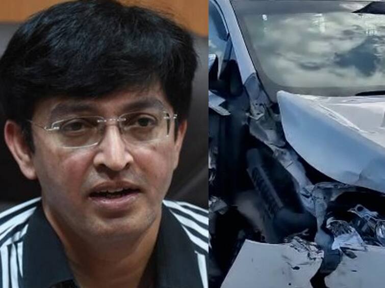 Chennai: Cooperative Secretary Radhakrishnan's car met with an accident in Pattinappakkam கார் விபத்தில் சிக்கிய கூட்டுறவுத்துறை செயலாளர் ராதாகிருஷ்ணன்! என்ன நடந்தது?