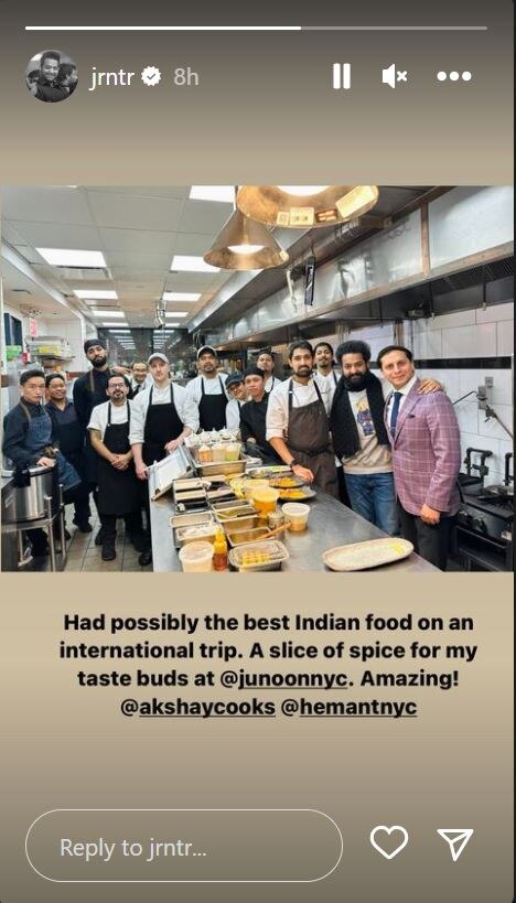 RRR' Star Jr. NTR Praises An 'Amazing' Indian Restaurant In New York; Shares Pic With Staff