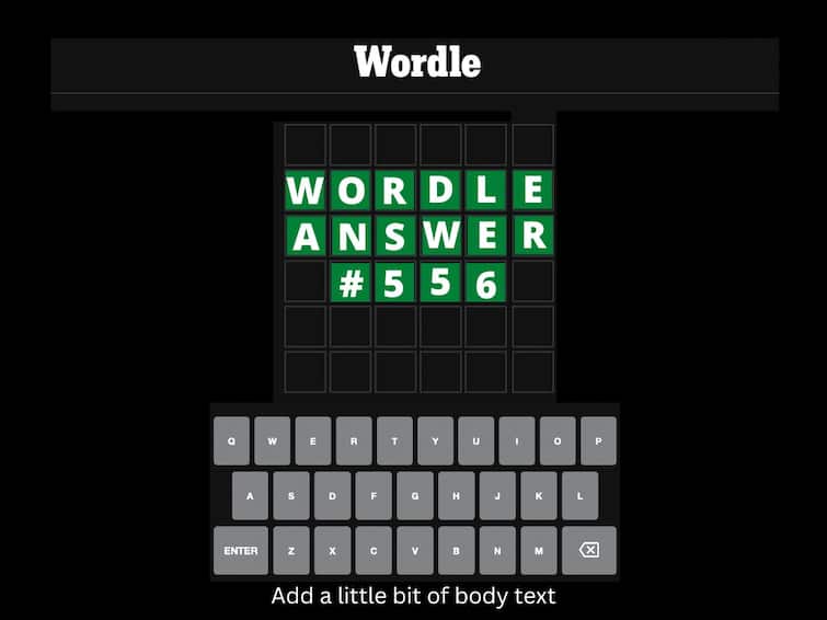 Wordle 556 Answer Today December 27 Wordle Solution Puzzle Hints Wordle 556 Answer, December 27: Check Out Hints And Clues To Solve Today's Wordle Puzzle