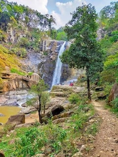 In Pics: पर्यटकों को खूब भा रहा पवई वाटरफॉल, हरियाली के बीच 100 फीट की ऊंचाई से गिरता है झरने का पानी, देखें तस्वीरें