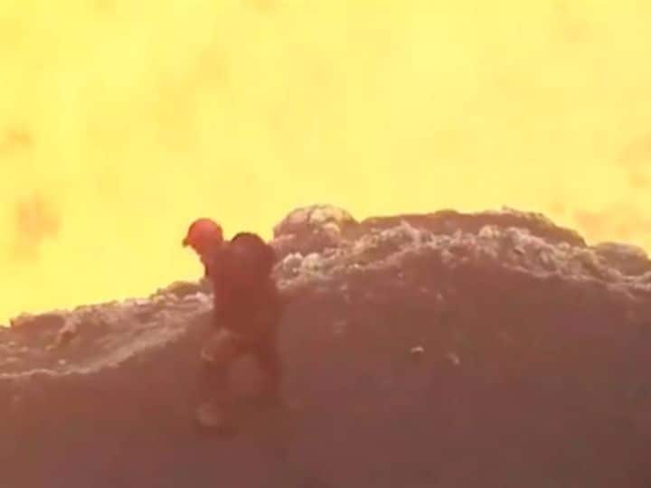 viral video marathi news place looks like lava ocean people shocked on social media Viral Video : 'नरकाच्या' दारात पोहोचला तरुण! धगधगत्या उकळणाऱ्या लाव्हाचा महासागर, काय घडले?