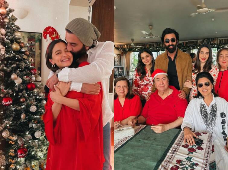 Ranbir Kapoor Plants A Kiss On Alia's Cheek In Christmas Photos Shared By Her. Have A Look Ranbir Kapoor Plants A Kiss On Alia's Cheek In Christmas Photos Shared By Her. Have A Look