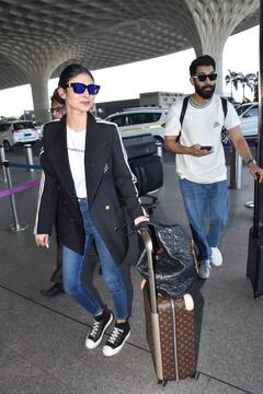 Mouni Roy Airport Look: पति के साथ न्यू ईयर सेलिब्रेशन के लिए रवाना हुई मौनी रॉय, स्टाइलिश लुक में एयरपोर्ट पर हुई स्पॉट