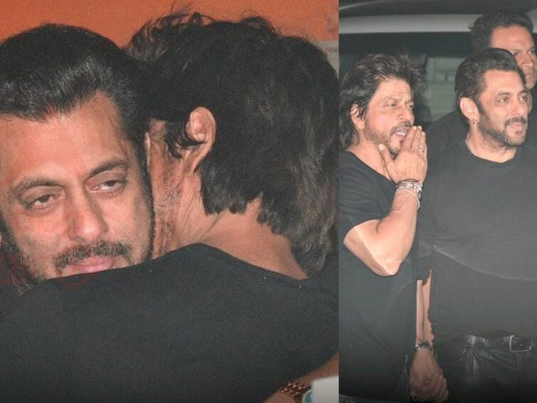 Shah Rukh Khan Hugs Salman Khan in his Birthday party Photos videos goes Viral Salman Khan Birthday: நள்ளிரவில் பிறந்தநாள் பார்ட்டி; சல்மான்கானுக்கு முத்தமிட்டு வாழ்த்திய ஷாருக்கான்.. வைரல் வீடியோ!