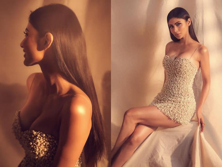Check out Mouni Roy’s latest picture wearing a pearl-encrusted dress.