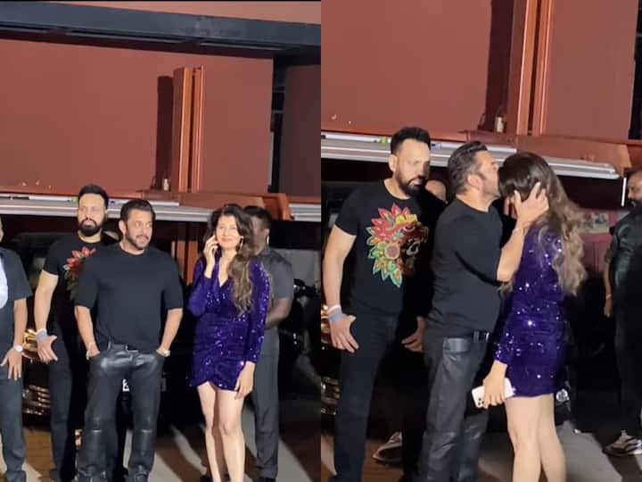 Salman Khan Kisses Sangeeta Bijlani On Forehead As She Leaves His Birthday Party; See Video Salman Khan Kisses Sangeeta Bijlani On Forehead As She Leaves His Birthday Party; See Video