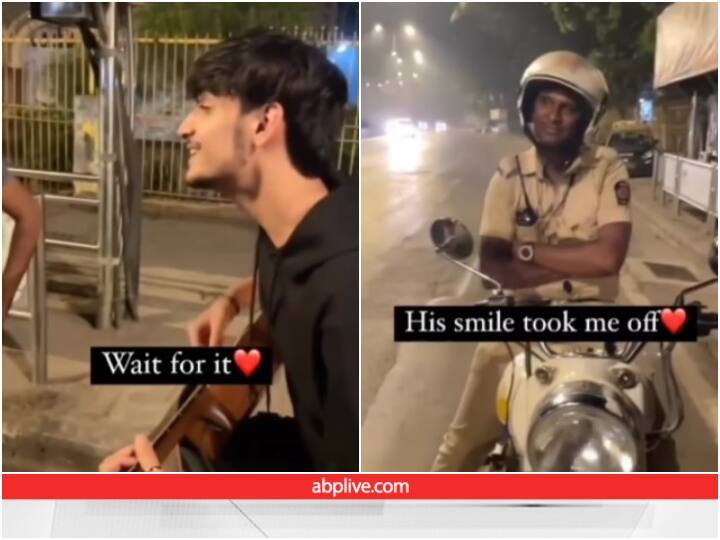 Boy sings Kesariya on guitar for Mumbai Police cops at Marine Drive  Video: मरीन ड्राइव पर शख्स ने गाया ऐसा गाना कि मुंबई पुलिस ने भी किया शेयर... देखें इस वीडियो में ऐसा क्या है?