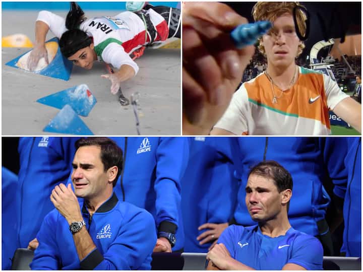From Roger Federer's emotional farewell to Lionel Messi kissing the most-coveted FIFA World Cup trophy, let's have a look at some of the most memorable sporting pics from year 2022.