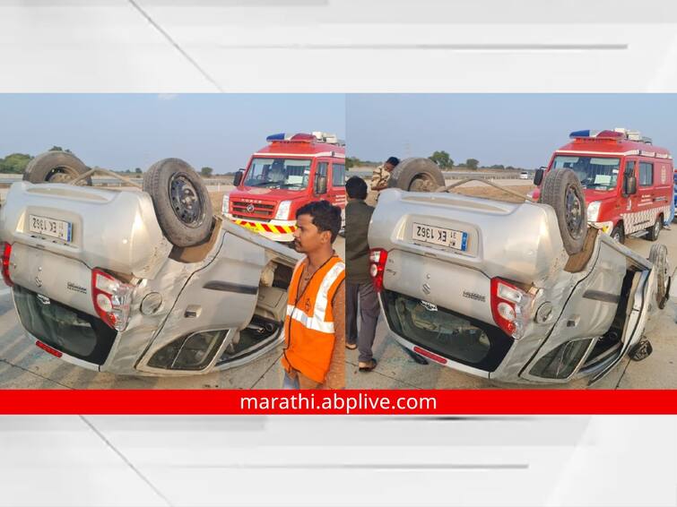 maharashtra News Aurangabad News The series of accidents on Samriddhi Highway continues Another accident at Aurangabad Lasur station थरार! तुफान वेग अन् चित्रपटातील दृश्यांप्रमाणे कारच्या कोलांट्या; 'समृद्धी'वरील अपघाताची मालिका सुरूच