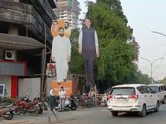 In Pics : मुख्यमंत्र्यांपेक्षा उपमुख्यमंत्र्यांची 'उंची' अधिक;  विधानभवनाबाहेरील कटआऊटमुळे रंगल्या चर्चा