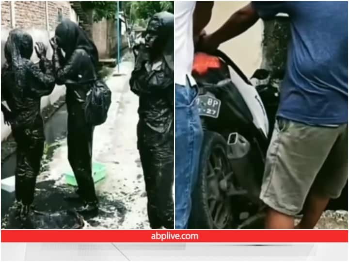 Girl Fell In Gutter Girl fell from scooty into drain लड़कियों से नहीं संभल पाई तो नाले में गिरी स्कूटी, कीचड़ से निकलने के बाद ऐसा था रिएक्शन... वीडियो वायरल