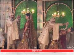 स्टेज पर जयमाला के दौरान दुल्हन ने की दूल्हे से मस्ती, लचीलापन देख यूजर्स रह गए दंग