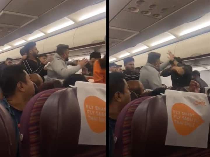 Viral Video 2 Indian passengers get into scuffle on Bangkok-Kolkata flight Viral Video: ਜਦੋਂ ਫਲਾਈਟ 'ਚ ਇੱਕ-ਦੂਜੇ ਨਾਲ ਝਗੜ ਪਏ ਦੋ ਲੋਕਾਂ, ਤਮਾਸ਼ਾ ਦੇਖਦੇ ਰਹਿ ਗਏ ਯਾਤਰੀ ਅਤੇ ਕਰੂ!