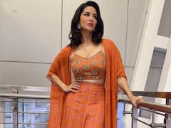 ఆరెంజ్ డ్రెస్ అందాల భామ సన్ని లియోన్