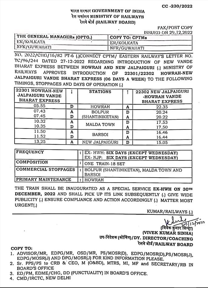 Vande Bharat Express Howrah To New Jalpaiguri, Know The Route And Time ...