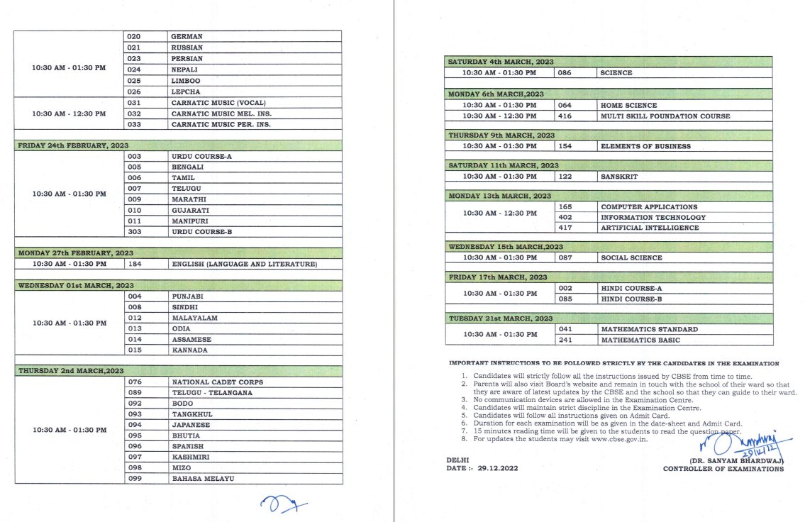 CBSE Date Sheet 2023: வெளியான தேதிகள்; சிபிஎஸ்இ 10, 12-ஆம் வகுப்பு பொது தேர்வு எப்போது?- விவரம்!