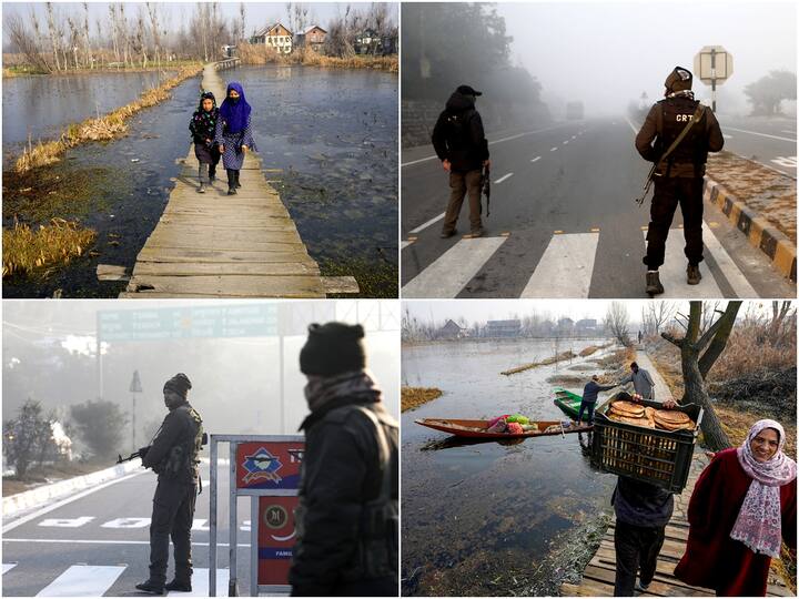 Cold wave conditions intensified in Kashmir as the mercury fell across the Valley and settled several notches below the freezing point. (PTI Photos)