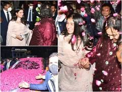 Anant Ambani और Radhika Merchant का उदयपुर एयरपोर्ट पर हुआ ग्रैंड वेलकम, रोका सेरेमनी के बाद अंबानी परिवार की पहली तस्वीरें