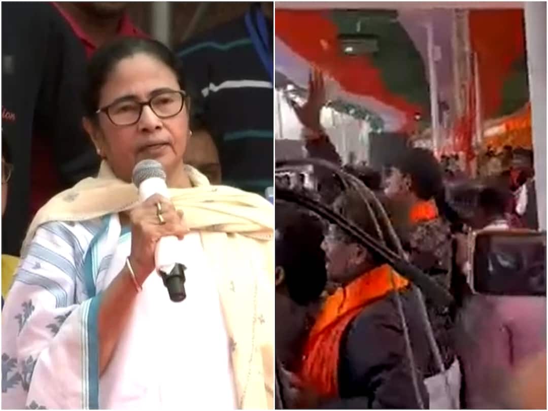 Mamata Banerjee Refuses To Sit On Dais After 'Jai Shri Ram' Slogans Raised At Vande Bharat Event: Video Mamata Banerjee Refuses To Sit On Dais After 'Jai Shri Ram' Slogans Raised At Vande Bharat Event: Video Mamata Banerjee Refuses To Sit On Dais After 'Jai Shri Ram' Slogans Raised At Vande Bharat Event: Video