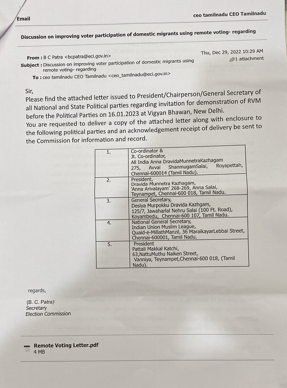 அதிமுக இரட்டை தலைமைக்கு தேர்தல் ஆணையம் கடிதம்.. ஏன்? எதற்கு? முழு விவரம்..