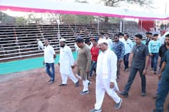 Photo News: 'वादग्रस्त' ठरलेल्या सिल्लोड कृषी महोत्सवाच्या कामाला सुरुवात