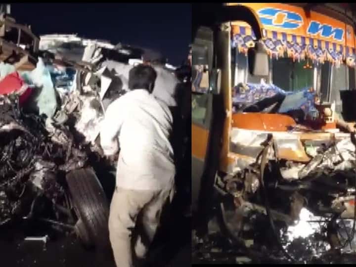 Gujarat Road Accident 9 killed, 32 wounded in collision between bus, SUV in Navsari Gujarat Road Accident: గుజరాత్‌లో ఘోర రోడ్డు ప్రమాదం, బస్‌ కార్ ఢీ  9 మంది మృతి - నిద్ర మత్తే కారణమా?