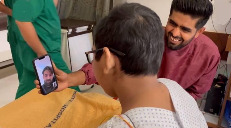 Pak vs NZ: Before new year, Pakistan captain Babar Azam surprises little cricket fan with heartwarming gesture Babar Azam: অসুস্থ খুদে ভক্তকে দেখতে হাসপাতালে বাবর, কথা বলালেন রিজওয়ানের সঙ্গে, জিতে নিলেন মন