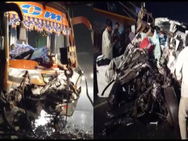 Gujarat accident Bus Crashes Into SUV After Driver Suffers Heart Attack 9 Dead Gujarat Accident: எஸ்யூவி காருடன் நேருக்கு நேர் மோதிய பஸ்...குஜராத்தில் பயங்கர விபத்து...9 பேர் உயிரிழப்பு...!