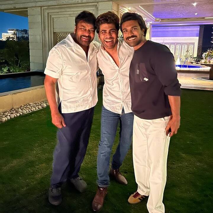చిరంజీవి, రామ్ చరణ్ తో కలిసి శర్వానంద్ న్యూ ఇయర్ జరుపుకున్నాడు.  Photo Credit:Sharwanand/Instagram