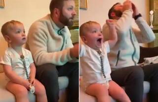 ਫੁੱਟਬਾਲ ਮੈਚ ਦੇਖ ਕੇ ਬੱਚਾ ਕਰਦਾ ਹੈ ਪਿਤਾ ਦੀ ਨਕਲ