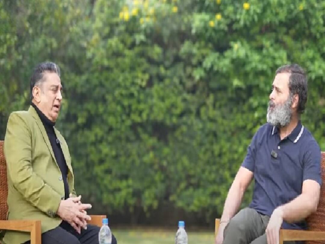 kamal Hassan and rahul gandhi conversation bharat joda yatra china politics related conversation Kamal Hassan Meet RahulGandhi: கமலுக்கு புலி படத்தை பரிசளித்த ராகுல்... காரணம் இதுதான்...!