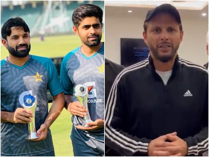 Fans troll Pakistani captain Babar Azam and opener batsman Mohammad Rizwan after Shahid Afridi's Statement see reactions क्या पाक टीम से बाहर होंगे बाबर रिज़वान? शाहिद अफरीदी के बयान के बाद सामने आए ऐसे रिएक्शन