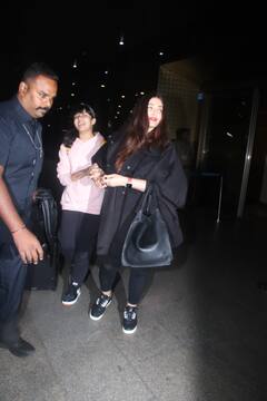In Pics: न्यू ईयर सेलिब्रेट कर मुंबई लौटे Abhishek Bachchan, ऐश्वर्या और आराध्या, एयरपोर्ट पर बातचीत में मशगूल दिखीं मां-बेटी