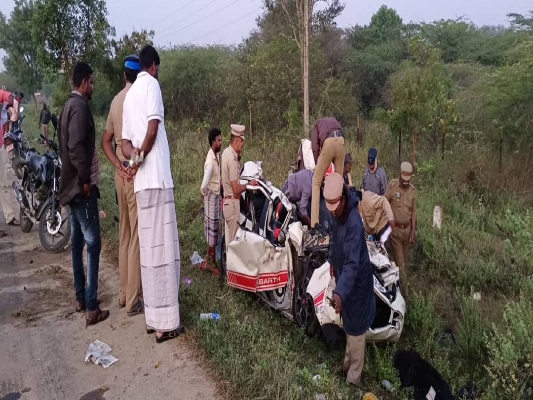 கடலூரில் கோர விபத்து - ஒரே குடும்பத்தைச் சேர்ந்த 5  பேர் உடல் நசுங்கி உயிரிழப்பு