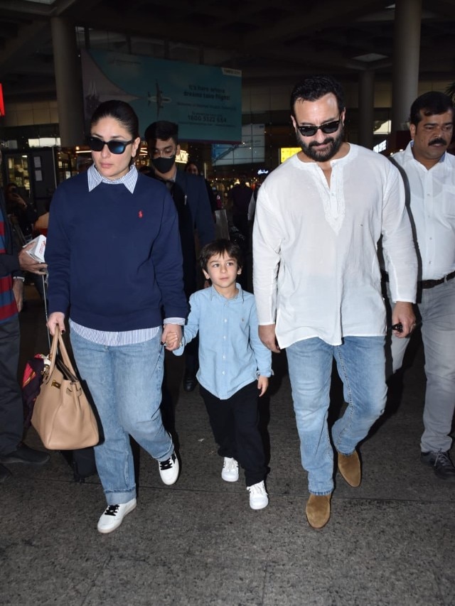 Kareena-Saif Return With Kids Post Vacay In Switzerland