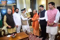 योगी आदित्यनाथ मुंबईत दाखल, मुख्यमंत्री-उपमुख्यमंत्र्यांची घेतली भेट